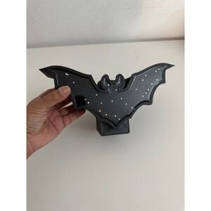 Black 3D Printed Bat Desk Organizer Holographic Star Gothic Makeup Brush Holder